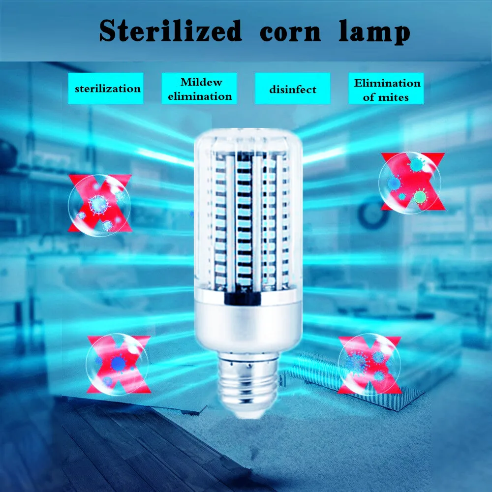60W UV Powerful Bright Germicidal Lamp LED Corn 130Leds Light Bulb Large Area E27 Sterilizer Home Outdoor Air Cool Night White
60W UV Powerful Bright Germicidal Lamp LED Corn 130Leds Light Bulb Large Area E27 Sterilizer Home Outdoor Air Cool Night White