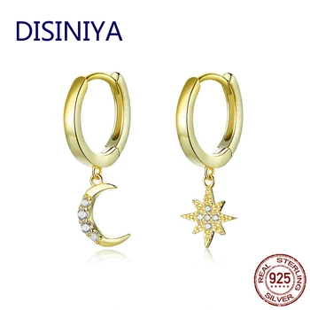 DISINIYA Genuine 925 Sterling Silver Moon and Star Dangle Earrings with Charm Clear CZ Gold Color Jewelry 2020 New ESCE29785
DISINIYA Genuine 925 Sterling Silver Moon and Star Dangle Earrings with Charm Clear CZ Gold Color Jewelry 2020 New ESCE29785