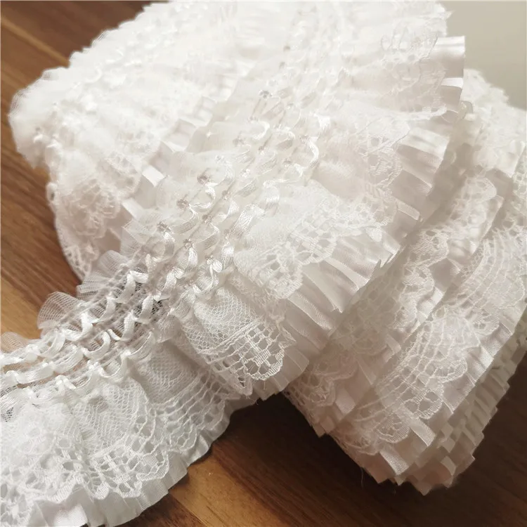 7CM Wide Exquisite White Black Lace Embroidery Ribbon Elastic Ruffle Trim Collar Sewing Clothing Lolita Skirt Headwear Applique
7CM Wide Exquisite White Black Lace Embroidery Ribbon Elastic Ruffle Trim Collar Sewing Clothing Lolita Skirt Headwear Applique