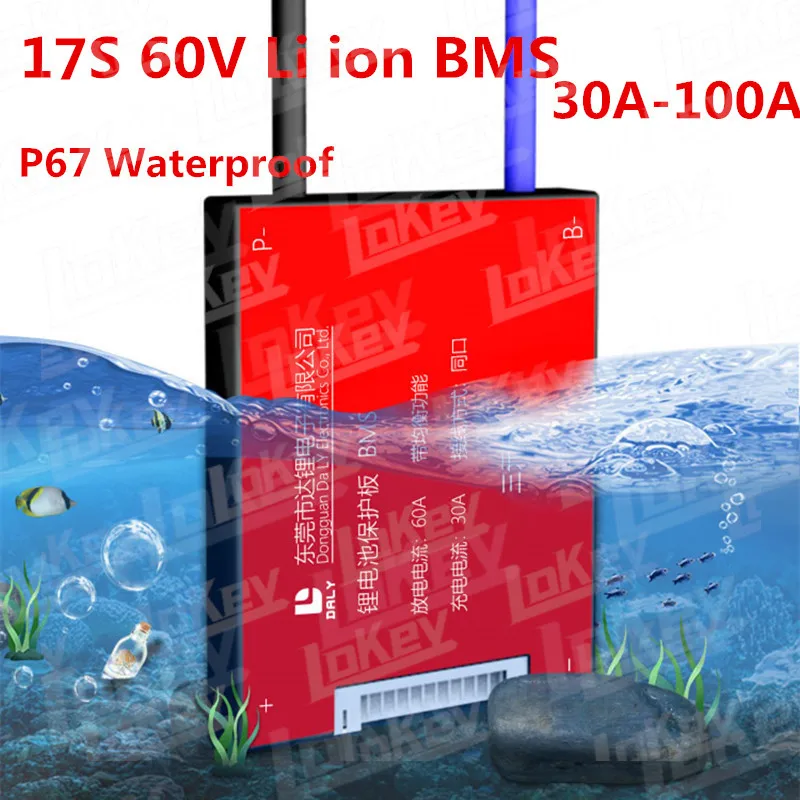 17S 60V 30A 50A 80A 100A Lithium li-ion waterproof BMS with equalizing current for electric motorcycle scooter ebike Battery
17S 60V 30A 50A 80A 100A Lithium li-ion waterproof BMS with equalizing current for electric motorcycle scooter ebike Battery