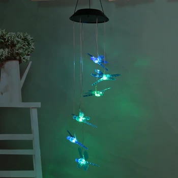 Dragonfly Design LED Solar Wind Chimes Light Waterproof Color Change Creative Decorative Hanging Windbell Lamp for Home Outdoor 
Dragonfly Design LED Solar Wind Chimes Light Waterproof Color Change Creative Decorative Hanging Windbell Lamp for Home Outdoor