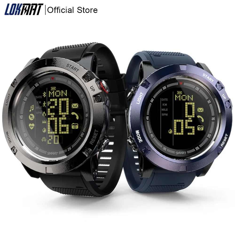 

LOKMAT Smart Watch men Heart Rate Monitor Waterproof 50m Bluetooth Call Reminder Sports clock SmartWatch For ios Android phone