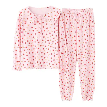 small red flower pattern home clothes for female autumn winter women pajamas sets o-neck sleepwear big size 3XL pijamas de mujer
small red flower pattern home clothes for female autumn winter women pajamas sets o-neck sleepwear big size 3XL pijamas de mujer