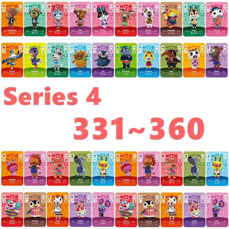 

Animal Crossing Card Amiibo Card Work for NS Games Series 4 For nintend nfc switch and switch lite (331 to 360)