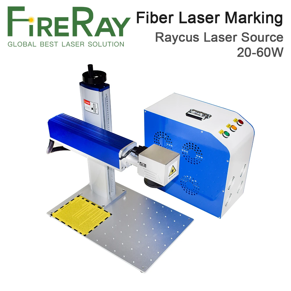 

FireRay 20-60W Split Type Fiber Laser Marking Machine Raycus Fiber Laser Source and JCZ V4 Control Card SG7110 Gavo Head Set