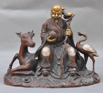 Christmas Old Chinese Bronze Gilt Gold deer Crane peach Longevity life god immortal statue New Year
Christmas Old Chinese Bronze Gilt Gold deer Crane peach Longevity life god immortal statue New Year