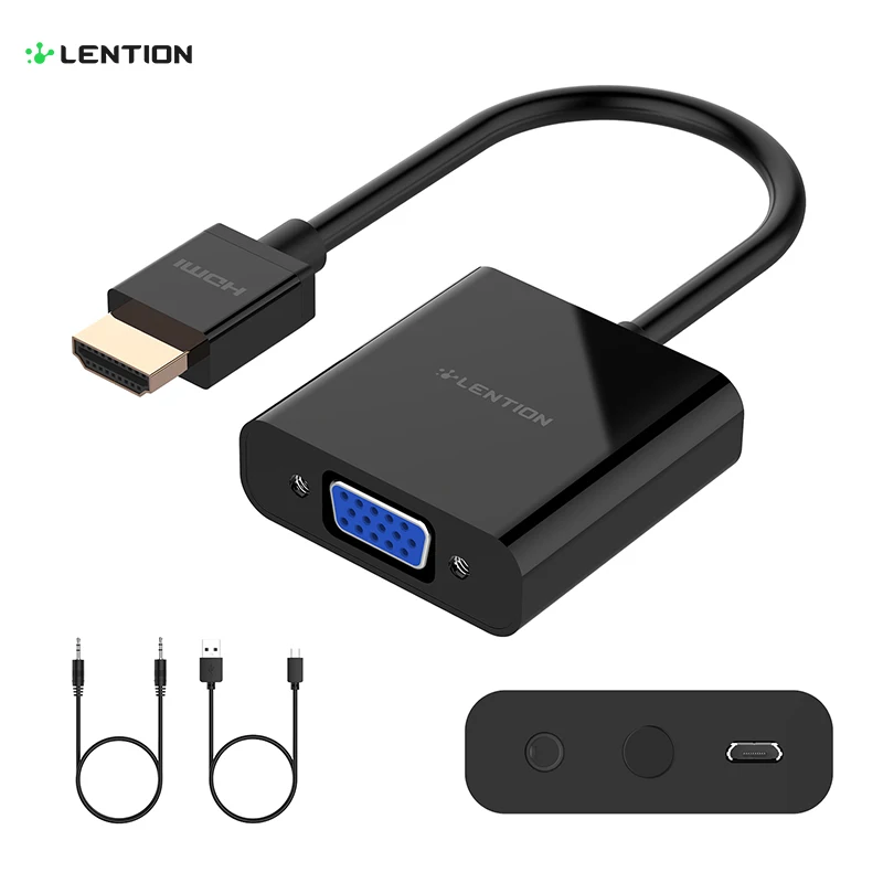 Lention HDMI to VGA Adapter Male To Famale Converter Adapter 1080P Digital to Analog Video Audio For PC Laptop Tablet
Lention HDMI to VGA Adapter Male To Famale Converter Adapter 1080P Digital to Analog Video Audio For PC Laptop Tablet