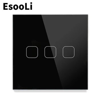 EsooLi Black 3 Gang 1 Way EU/UK Standard Light Switch Wall Touch Sensor mute Switch,Crystal Glass switch power,luxury Wall Touch
EsooLi Black 3 Gang 1 Way EU/UK Standard Light Switch Wall Touch Sensor mute Switch,Crystal Glass switch power,luxury Wall Touch