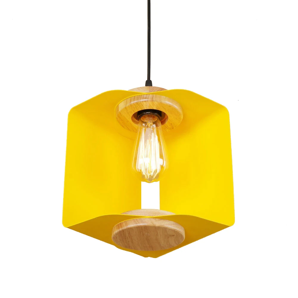 Country retro square iron pendant light LED E27 modern industrial hanging lamp with 4 colors for cottage parlor bedroom shop bar Country retro square iron pendant light LED E27 modern industrial hanging lamp with 4 colors for cottage parlor bedroom shop bar