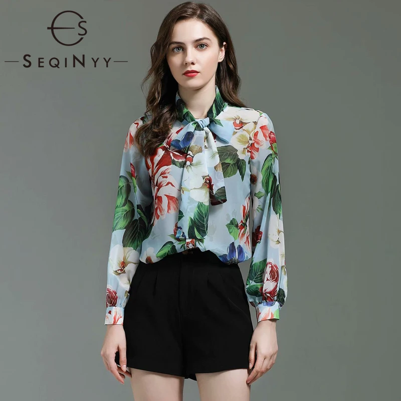 SEQINYY Chiffon Shirt 2020 Summer Spring New Fashion Design Women Flowers Print Light Blue Blouse Runway
SEQINYY Chiffon Shirt 2020 Summer Spring New Fashion Design Women Flowers Print Light Blue Blouse Runway