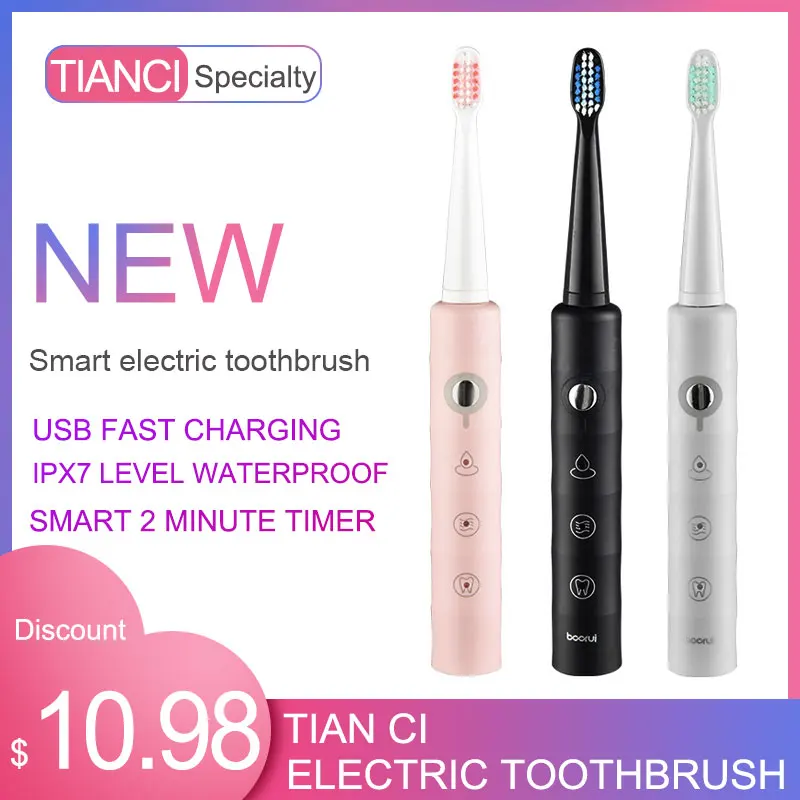 Cross-Border New Platinum Z2(TB-018) Six-Speed USB Charging 7-Level Waterproof Sonic Electric Toothbrush
Cross-Border New Platinum Z2(TB-018) Six-Speed USB Charging 7-Level Waterproof Sonic Electric Toothbrush