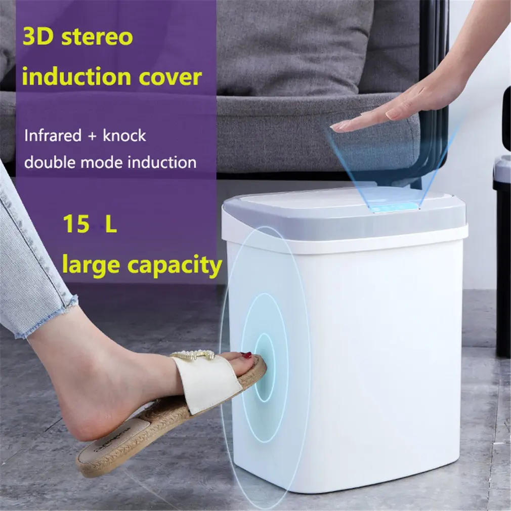 Automatic Touchless Smart Trash Can Infrared Motion Sensor Rubbish Waste Bin Kitchen Trash Can Garbage Bins
Automatic Touchless Smart Trash Can Infrared Motion Sensor Rubbish Waste Bin Kitchen Trash Can Garbage Bins