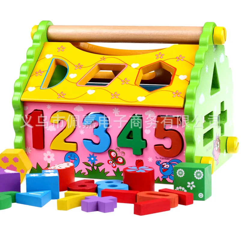 Youdele Multi-functional Geometric Shapes Matching with Numbers Acumen Estates Are Wooden Infant Child Early Childhood Education