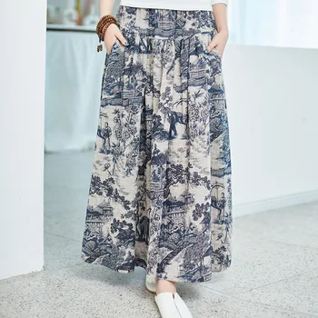Vintage Animal Printed Cotton And Linen Maxi Skirts Womens 2020 Spring High Waist Pleated Long Skirt Female
Vintage Animal Printed Cotton And Linen Maxi Skirts Womens 2020 Spring High Waist Pleated Long Skirt Female