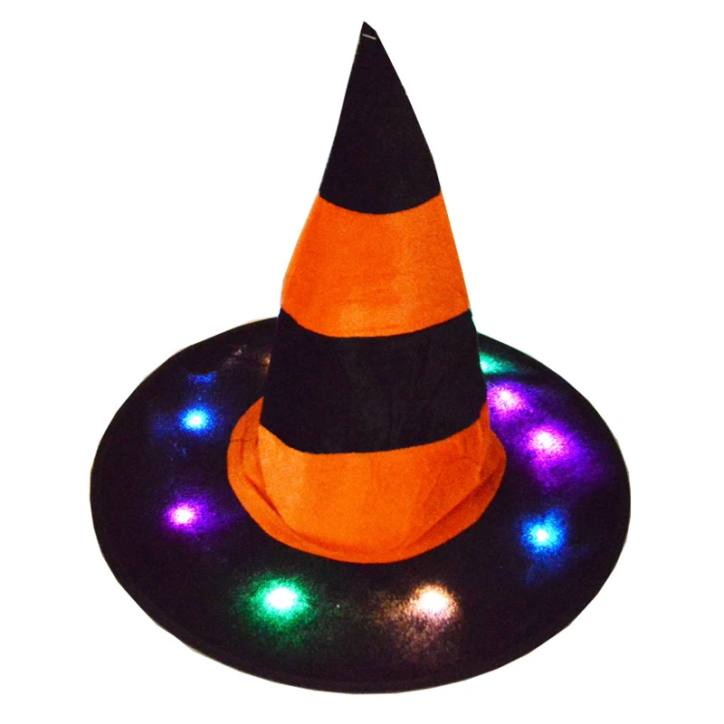 Halloween Striped Witch Hat with LED String Lights Shining Costume Head-wear for Indoor Outdoor Decoration
Halloween Striped Witch Hat with LED String Lights Shining Costume Head-wear for Indoor Outdoor Decoration