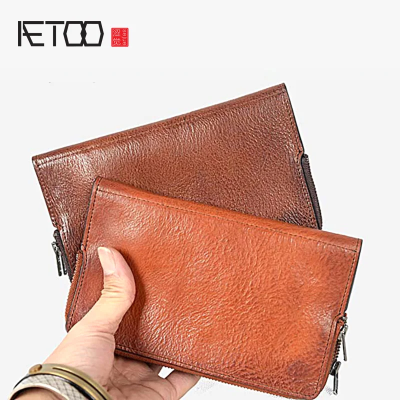 AETOO Men's short leather wallet, trending driver's license card bag, head leather men's wallet
AETOO Men's short leather wallet, trending driver's license card bag, head leather men's wallet