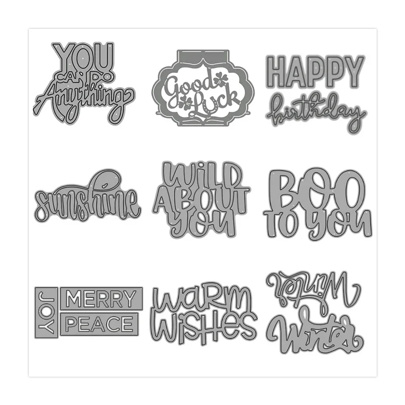 Suitable for metal cutting die process Die DIY scrapbook embossing puzzle creative greeting words handmade 2020 NEW | Дом и сад