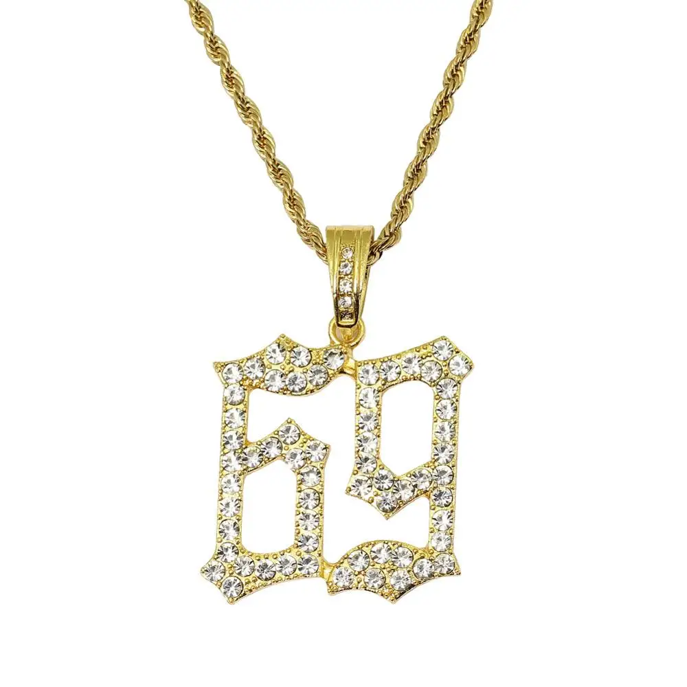 Stainless Steel Necklace Rhinestone 69 Pendant With 24 inch Chain Gold Color Men's Hip Hop Jewelry Gifts
Stainless Steel Necklace Rhinestone 69 Pendant With 24 inch Chain Gold Color Men's Hip Hop Jewelry Gifts