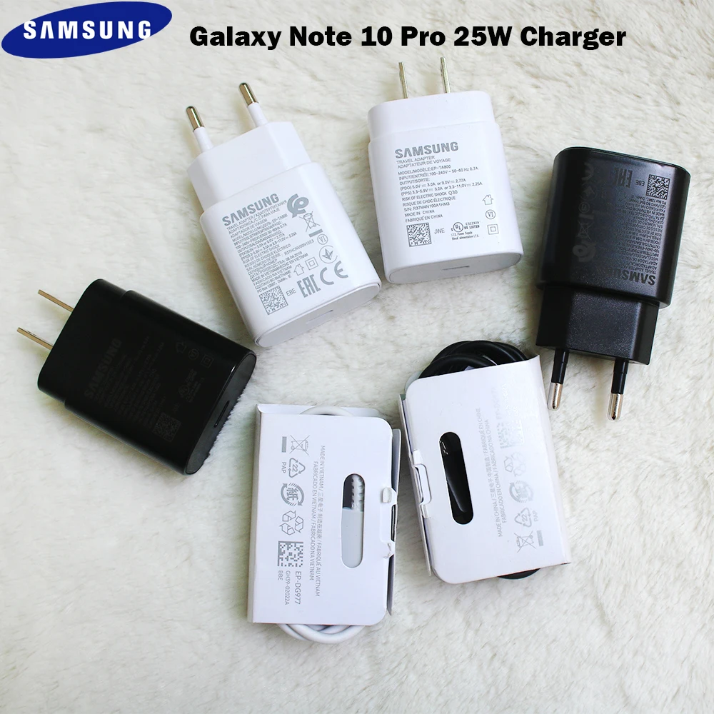 Фото Original Samsung S20 Plus 25W PD Super Fast Charger 3A Dual Type C Data Cable For Galaxy S10 S10E Note 8 9 10 Pro A71 A91 | Мобильные