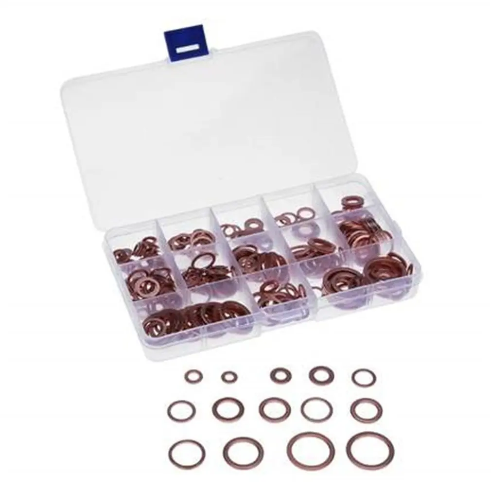 280pcs Professional Assorted Copper Washer Gasket Set Flat Ring Seal Assortment Kit M5-M20 with Box For Hardware Accessories
280pcs Professional Assorted Copper Washer Gasket Set Flat Ring Seal Assortment Kit M5-M20 with Box For Hardware Accessories