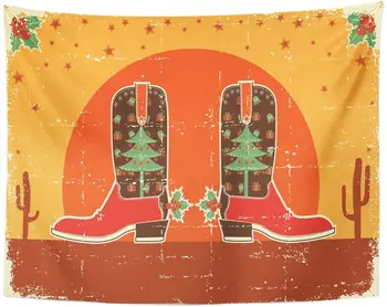 Tapestry Western Vintage Cowboy Christmas with Boots and Holiday on Old Southwest Tapestries Wall Hanging for Living Room
Tapestry Western Vintage Cowboy Christmas with Boots and Holiday on Old Southwest Tapestries Wall Hanging for Living Room
