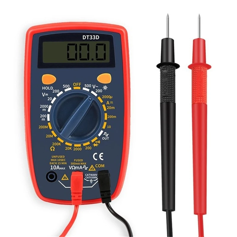 DT33D Multimeter AC DC Voltage LCD Digital Clamp Multimeter Electronic Tester With Blue Blacklight Handheld Small
DT33D Multimeter AC DC Voltage LCD Digital Clamp Multimeter Electronic Tester With Blue Blacklight Handheld Small