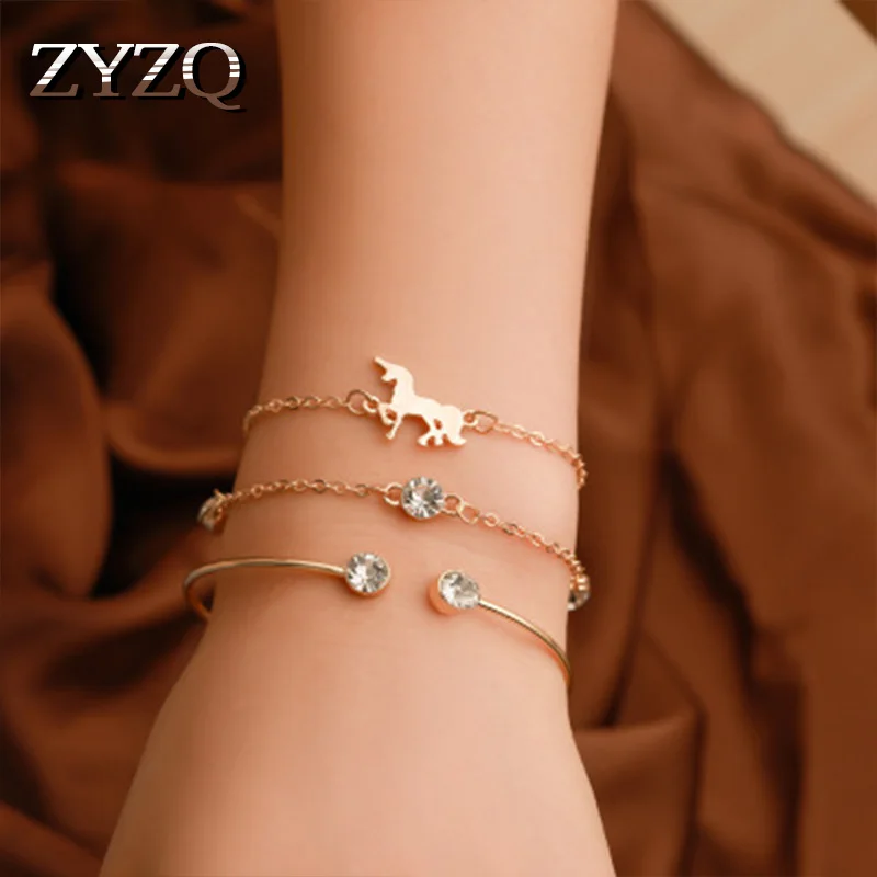 ZYZQ Simple Women Bracelets Lovely Unicorn Shaped Symbol Women Accessories Wrist Band With Shiny Tiny Stone Wholesale Bracelet
ZYZQ Simple Women Bracelets Lovely Unicorn Shaped Symbol Women Accessories Wrist Band With Shiny Tiny Stone Wholesale Bracelet