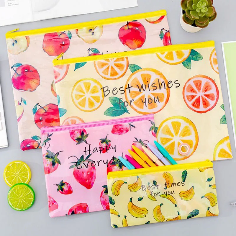 1 Pcs Hot Sale Waterproof Paper File Folder Kawaii Fruit Lemon Strawberry Pen Case for Girls Office Supplies Document Bag
1 Pcs Hot Sale Waterproof Paper File Folder Kawaii Fruit Lemon Strawberry Pen Case for Girls Office Supplies Document Bag