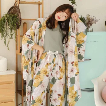 4 Piece Women pajamas Set Floral sleepwear Pajamas for women New pijama Printed pyjamas women pijama mujer japanese pajama set
4 Piece Women pajamas Set Floral sleepwear Pajamas for women New pijama Printed pyjamas women pijama mujer japanese pajama set