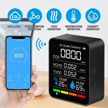 Smart CO2 Digital Meter Indoor Temperature Humidity Sensor Tester Air Quality Monitor Carbon Dioxide Detector TVOC HCHO Analyzer
Smart CO2 Digital Meter Indoor Temperature Humidity Sensor Tester Air Quality Monitor Carbon Dioxide Detector TVOC HCHO Analyzer
