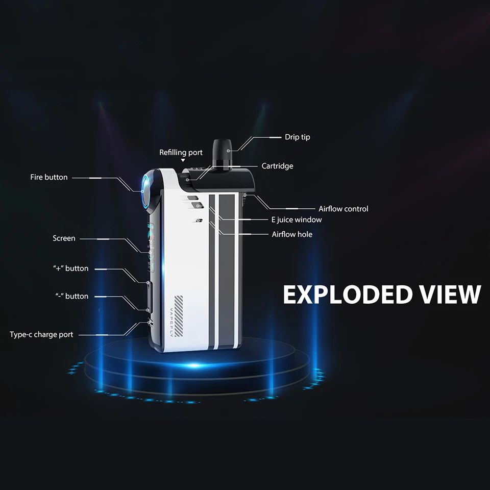 Original Vapefly TGO 70W Pod Mod Kit 0.3ohm 0.6ohm Mesh Coil 2300mAh builtin Battery 4.5ml Cartridge 0.96inch TFT Screen E-Cig (8)
