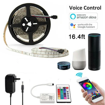 Wifi RGB LED Strip Light 5m SMD 3528 waterproof Flexible RGB LED Stripe Ribbon Diode Alexa WiFi LED Controller + 12V 2A Power
Wifi RGB LED Strip Light 5m SMD 3528 waterproof Flexible RGB LED Stripe Ribbon Diode Alexa WiFi LED Controller + 12V 2A Power