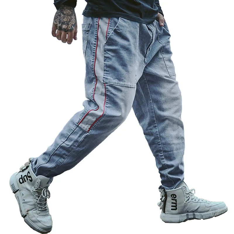 Men Denim Jeans Blue Patchwork New Summer Stretch Trousers Streetwear Hip Hop Man Pants Jeans Wide Pocket Design Plus Size 34-48
Men Denim Jeans Blue Patchwork New Summer Stretch Trousers Streetwear Hip Hop Man Pants Jeans Wide Pocket Design Plus Size 34-48