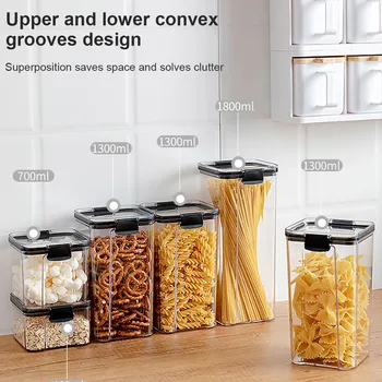 460ML/700ML/1300ML/1800ML Cereal Storage Container Airtight Food Fresh Box Square Clear Sealed Jar Food Sacks Dispenser
460ML/700ML/1300ML/1800ML Cereal Storage Container Airtight Food Fresh Box Square Clear Sealed Jar Food Sacks Dispenser