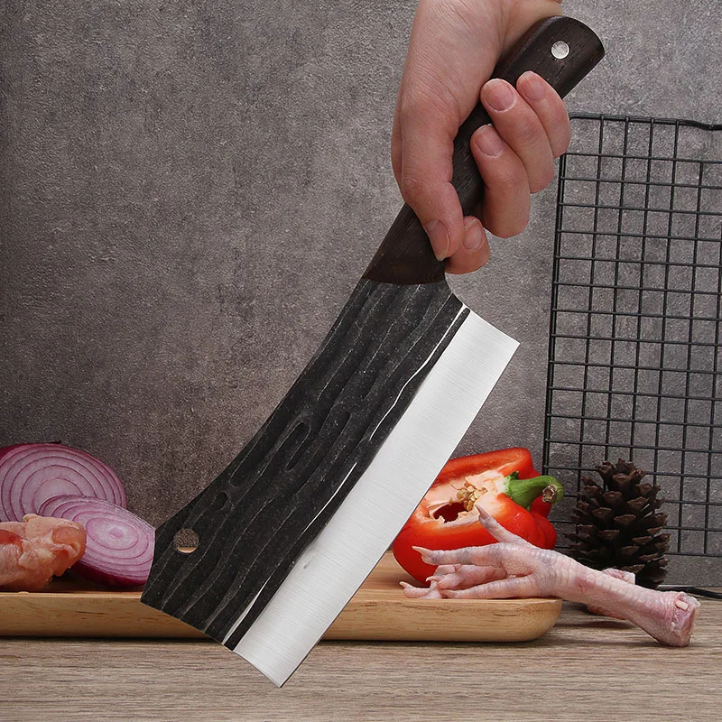 

Forged Kitchen Knives Household Sharp Slicing Knife Fixed Blade Butcher Meat Cleaver Stainless Steel Multipurpose Chef Knife