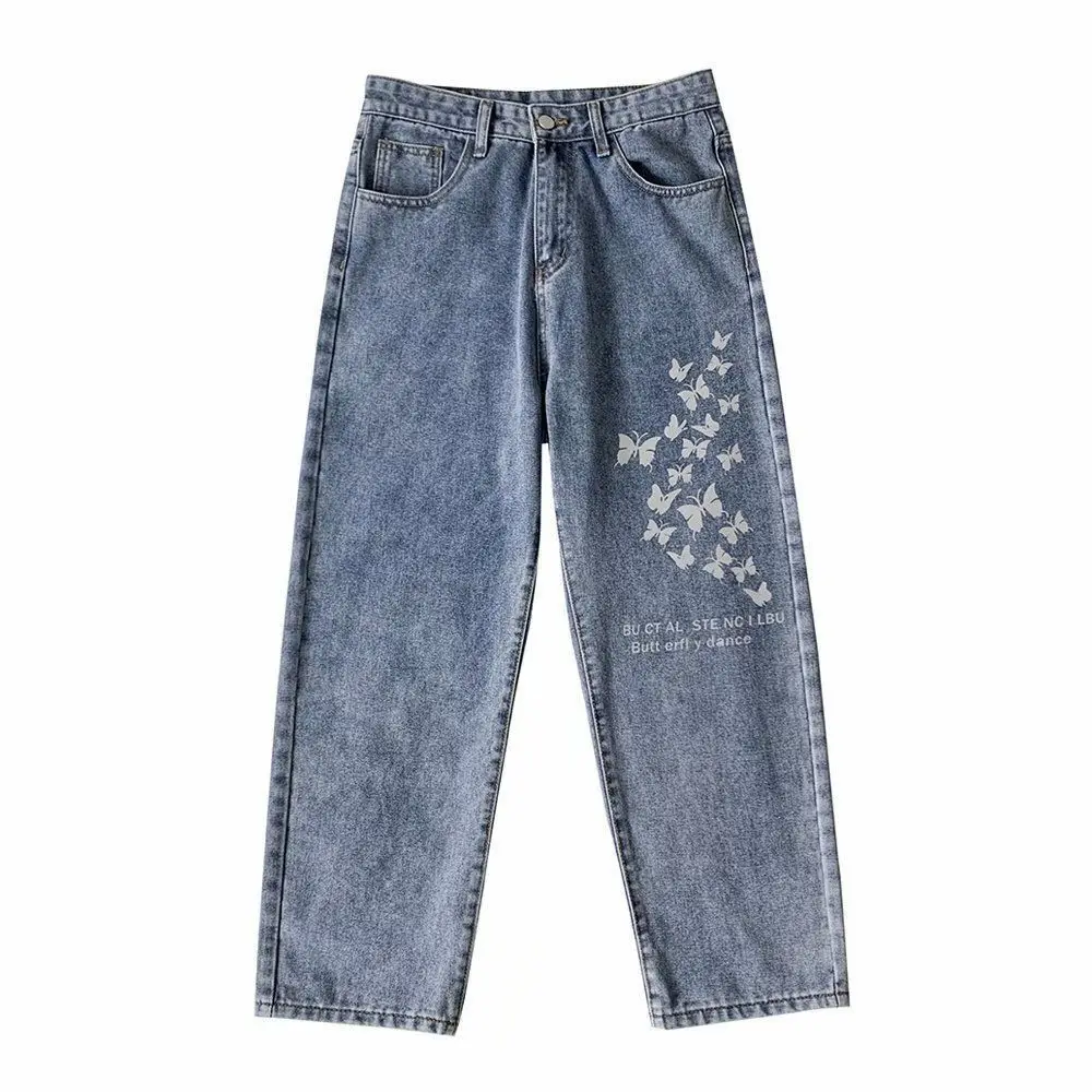 Men's Jeans Fashion Loose Reflective Butterfly Print Loose Straight Men Jeans Women's Jeans Brand Pants Unisix Summer Jeans
Men's Jeans Fashion Loose Reflective Butterfly Print Loose Straight Men Jeans Women's Jeans Brand Pants Unisix Summer Jeans