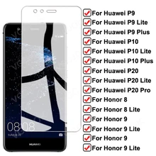 Protecteur d'écran 100D, en verre trempé pour Huawei P10 Plus P9 Lite 2016 2017 P20 Pro Honor 8 9 10 Lite=