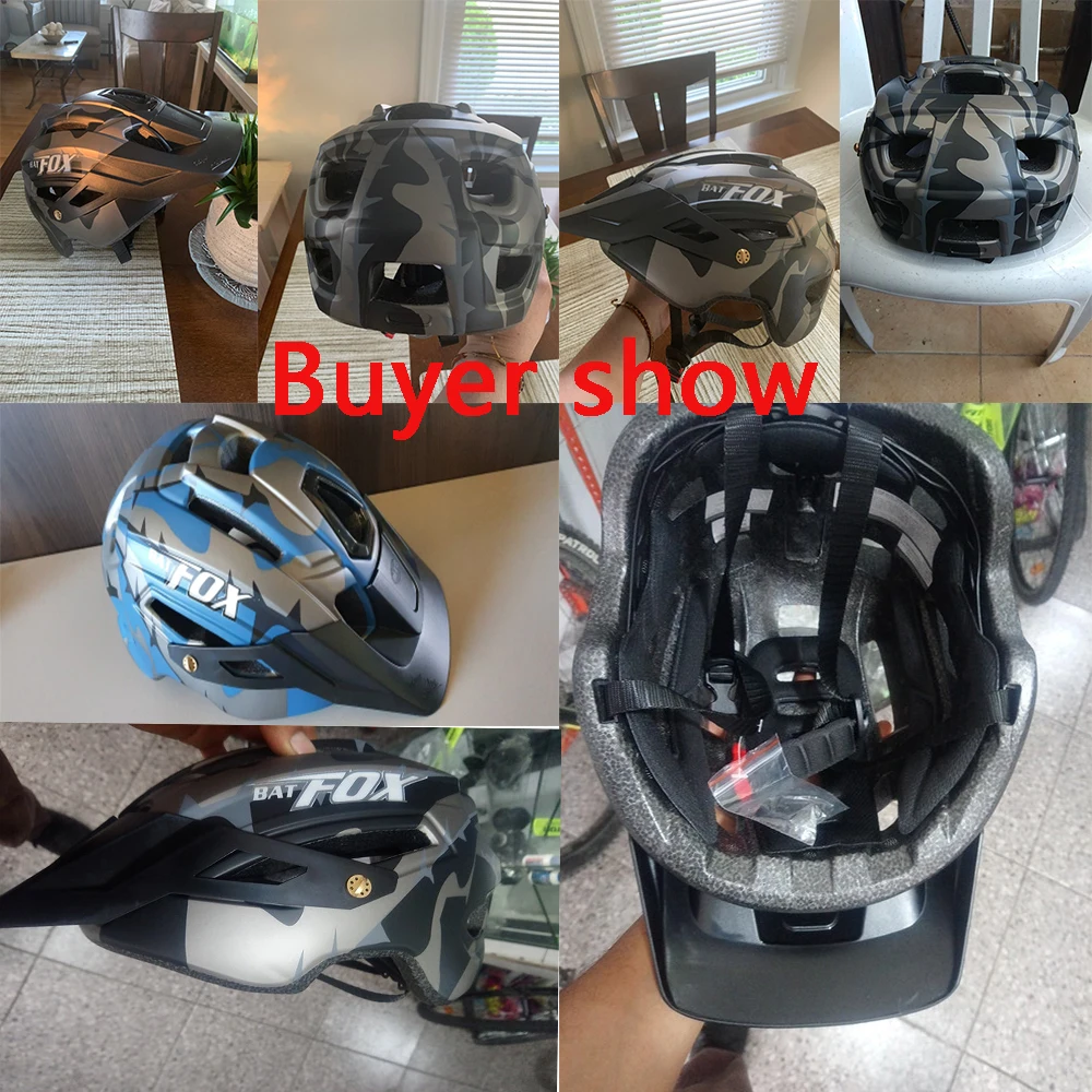 Batfox 2020 New Camouflage Outdoor Field MTB Road Bike Cycling Helmet Men Women Bicycle Helmet Adult Sport Helmet With Big Visor