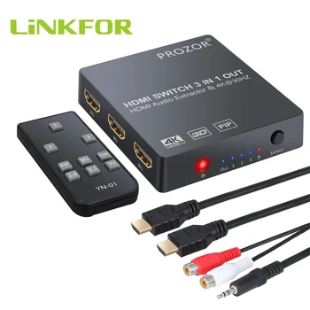 LiNKFOR HDMI 3x1 HDMI Switch with Audio Extractor Optical Toslink SPDIF Output Support 4K 3D 1080P PIP For DVD TV
LiNKFOR HDMI 3x1 HDMI Switch with Audio Extractor Optical Toslink SPDIF Output Support 4K 3D 1080P PIP For DVD TV
