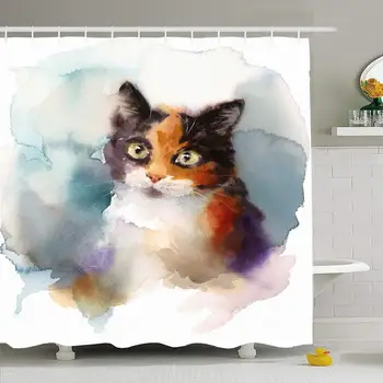 Shower Curtain Set with Hooks 72x78 Watercolor Element Calico Baby Paper Hand Brush Drawn Pet Isolated Abstract Beautiful
Shower Curtain Set with Hooks 72x78 Watercolor Element Calico Baby Paper Hand Brush Drawn Pet Isolated Abstract Beautiful