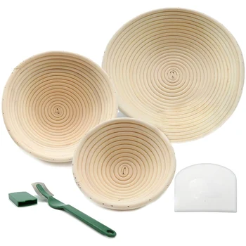 HHO-(10 Inches + 8 Inches + 6.3 Inches) Bread Proof Basket Bread Basket + Bread Slice Tool + Dough Scraper + Proofing Cloth Brea
HHO-(10 Inches + 8 Inches + 6.3 Inches) Bread Proof Basket Bread Basket + Bread Slice Tool + Dough Scraper + Proofing Cloth Brea