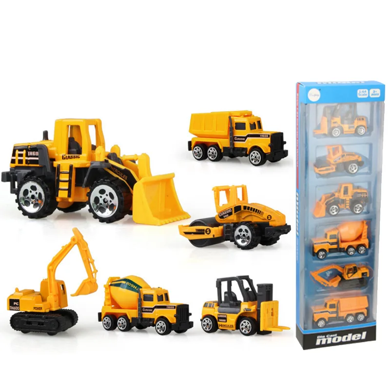 Alloy Engineering Vehicle CHILDREN'S Toy Car 6 Boxed Model Fan Small Steam You Car Model Toy