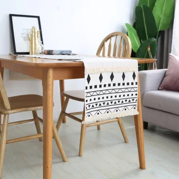 Bohemian Style Moroccan Style Geometric Pattern Table Flag With Tassels Black and White Bed Flag Dining Table Decorations
Bohemian Style Moroccan Style Geometric Pattern Table Flag With Tassels Black and White Bed Flag Dining Table Decorations