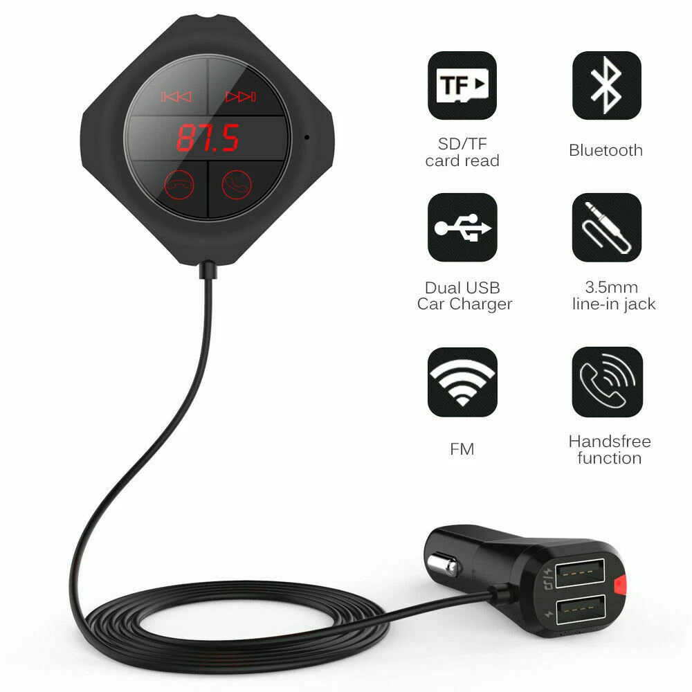 Hands Free Wireless Bluetooth FM Transmitter Modulator Kit Car MP3 Player Dual Car USB Charger Fast Radio Adapter
Hands Free Wireless Bluetooth FM Transmitter Modulator Kit Car MP3 Player Dual Car USB Charger Fast Radio Adapter