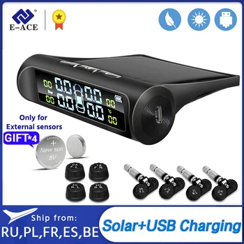 E-ACE TPMS Tire Pressure Alarm Sensor Auto Security Monitor System Car Digital Display Solar Power Charging Temperature Warning
E-ACE TPMS Tire Pressure Alarm Sensor Auto Security Monitor System Car Digital Display Solar Power Charging Temperature Warning