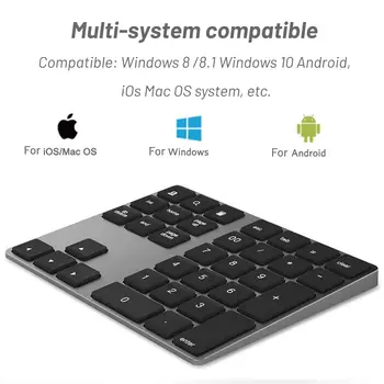 34 Keys Aluminum Alloy bluetooth Wireless Keypad with USB HUB Digital Input Function for PC Android laptop Phone Numeric Keypad
34 Keys Aluminum Alloy bluetooth Wireless Keypad with USB HUB Digital Input Function for PC Android laptop Phone Numeric Keypad