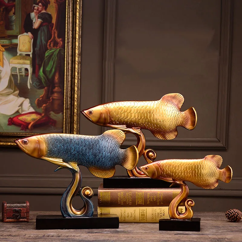 Modern Creative Gold Blue Arowana Statue Home Decor Crafts Room Decoration Objects Office Animal Resin Figurines Accessories
Modern Creative Gold Blue Arowana Statue Home Decor Crafts Room Decoration Objects Office Animal Resin Figurines Accessories