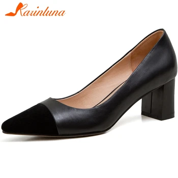 KARINLUNA Brand New Lady Shallow Mixed Color Pumps Spring Pointed Toe Office High Heel Pumps Women Genuine Leather Shoes Woman
KARINLUNA Brand New Lady Shallow Mixed Color Pumps Spring Pointed Toe Office High Heel Pumps Women Genuine Leather Shoes Woman
