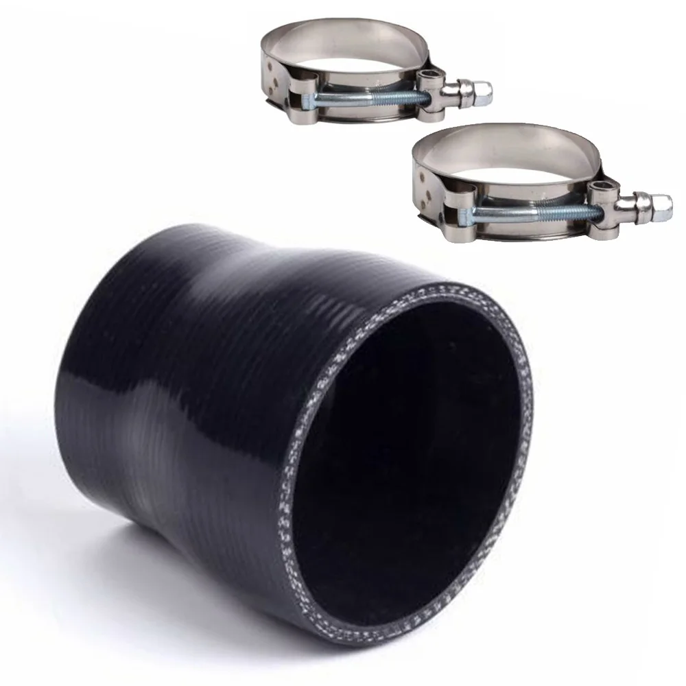 2.5 inch Black Silicone Coupler U 180 Degree w// 2x T-Bolt Clamps Hose Pipe Turbo