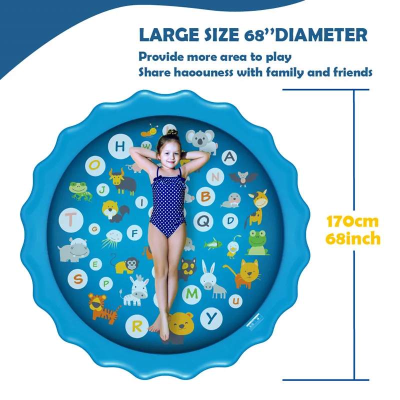 3-in-1 Splash Pad, Sprinkler for Kids and Toddler Pool for Learning Childrens Sprinkler Pool, 66.5 Inflatable Water Toys
3-in-1 Splash Pad, Sprinkler for Kids and Toddler Pool for Learning Childrens Sprinkler Pool, 66.5 Inflatable Water Toys